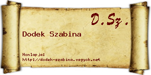 Dodek Szabina névjegykártya
