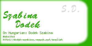 szabina dodek business card